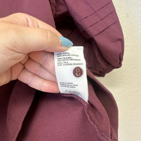 Cleobella Lois Short Puff Poplin Sleeve Blouse in Plum Size XS - Picture 5 of 7